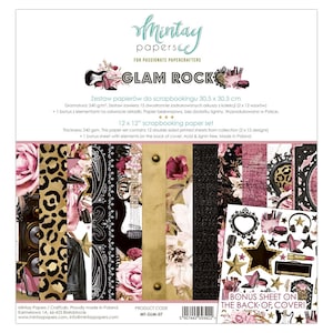 Glam Rock Scrapbooking-collectie van Mintay, dubbelzijdige papieren blokkussens en spaanplaatelementstickers, knutselen voor minialbums voor kinderen, benodigdheden voor het maken van kaarten