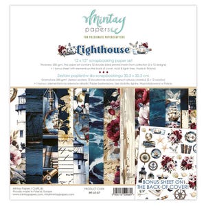Papeles Mintay para scrapbooking de faros y océanos, kit de manualidades con papel de diseño para viajes de verano en el mar salvaje, troqueles, pegatinas, tarjetas de álbum de bricolaje