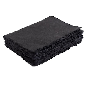 Großes handgemachtes Kunst Journal Scrapbook mit schwarzen Seiten, Lamali Liasse Noir Baumwolle Skizzenbuch, einzigartiges Öko Geschenk für Künstler 7,5 "x10" Blank Buch