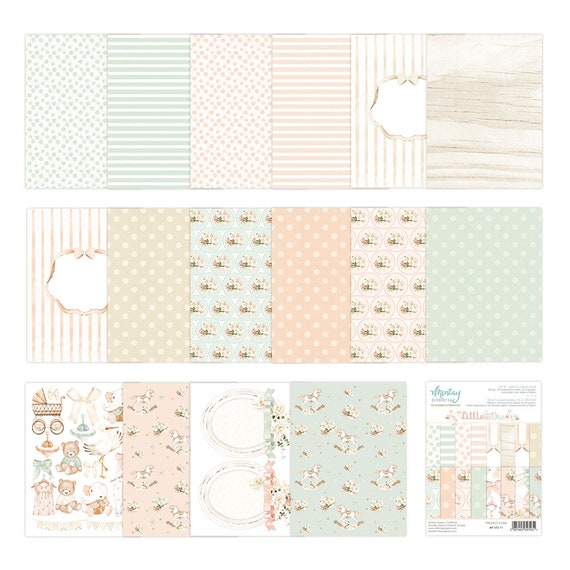 Petite Baie - Collection 18 Papiers Scrapbooking 30.5x30.5 Cm | 12+6 Feuilles 250g/m² Recto-Verso + Diecuts | Thème Mer & Plage Par Scrapealo
