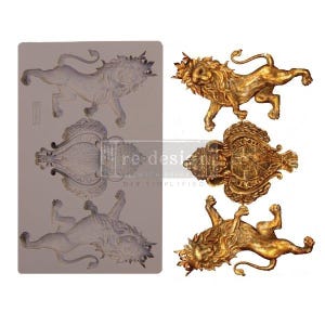 Royal Emblem Vintage Art Decor Mould by Prima Re-Design, Mold for Clay, Resin, Soap, Cake decor Food safe, Furniture renovation recycle