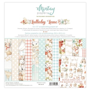 Collection de scrapbooking Lullaby Lane par Mintay, créations artistiques en papier et décoration de chambre d'enfant, carte album DIY, kit baby shower nouveau-né neutre sexiste