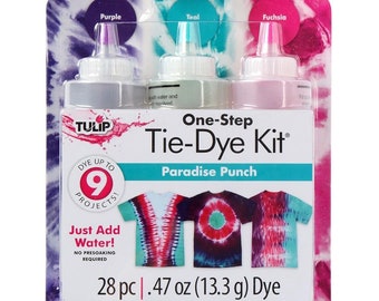 Tie-Dye Kit Paradise Punch, DIY Bunte Kleidung, Tulip One-Step Tie Dye Geschenk für kreative Kinder, Familie Bastelset, DIY Beachwear Tshirt Tasche