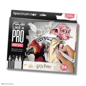 Harry Potter Magical Companions Fan Art Kit di Spectrum Noir, 24 pezzi Professional Marker Illustration Set da colorare ufficiale, Impara a dipingere