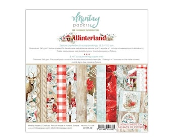 Kit di raccolta scrapbooking Winterland di Mintay Papers - Scegli 12x12'', 6x6" Double face ed elementi fustellati in truciolato, artigianato natalizio
