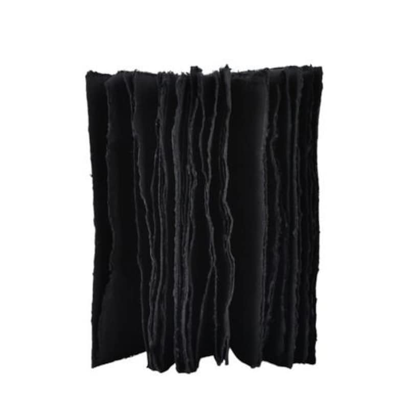 Stor handgjord konstjournal med svarta sidor, Lamali Liasse Noir bomullsskissbok, unik ekopresent till konstnär 7,5" x 10" tom bok bild 7