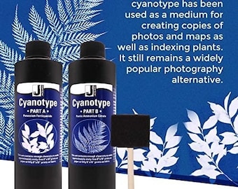 Jacquard Cyanotype Chemistry Set for Photographic Blueprints on paper and fabric, Two Components sensitizer kit for Sun printing DIY craft