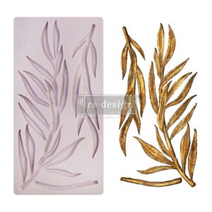 Simple Greenery Vintage Art Decor Mould by Prima Re-Design, Mold for Clay, Resin, Soap, Cake decor Food safe, Furniture renovation recycle
