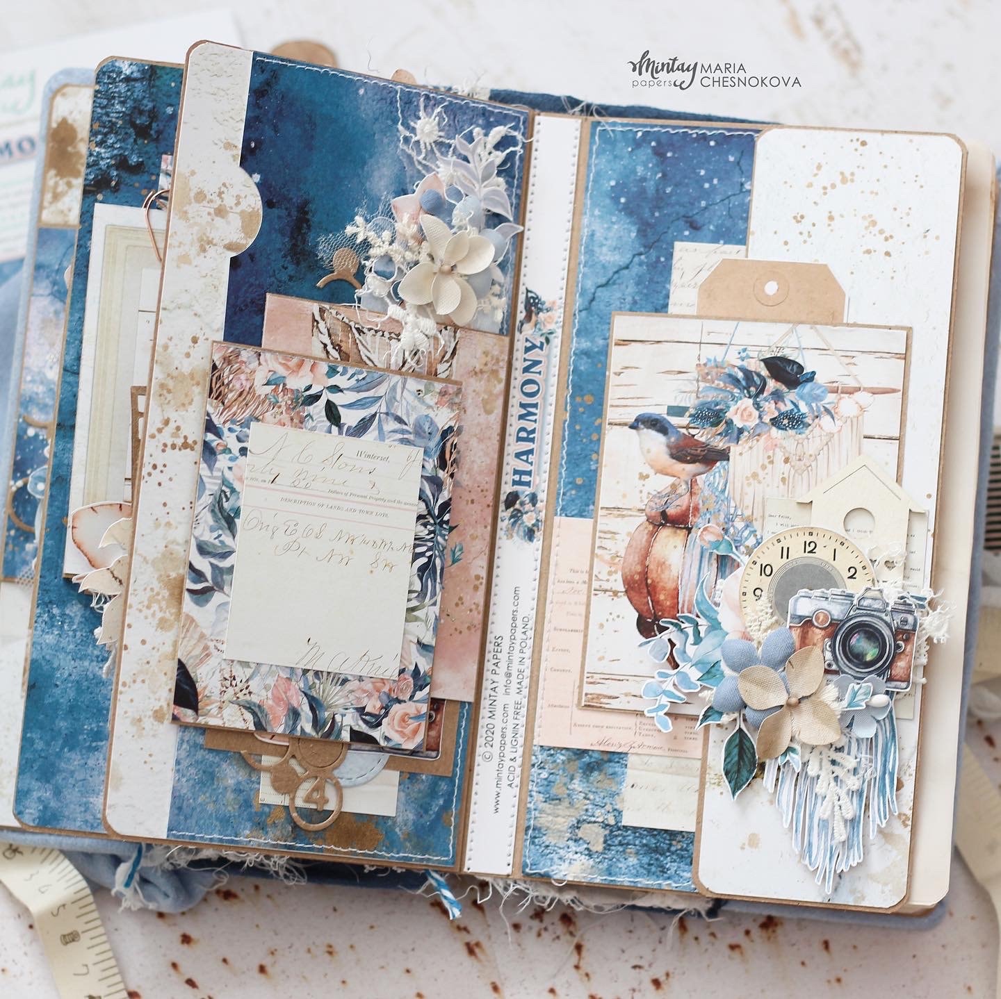 Harmony by Mintay Papers Blue Pink Boho Summer Feminine - Etsy