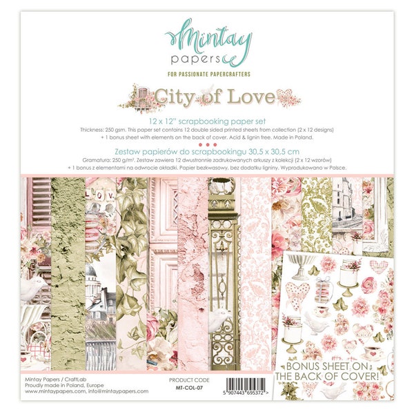 City of Love Scrapbooking Collection Die Cuts & Autocollants Chipboard Elements par Mintay, Romantique Mariage DIY Papier Artisanat Carte Album Fournitures