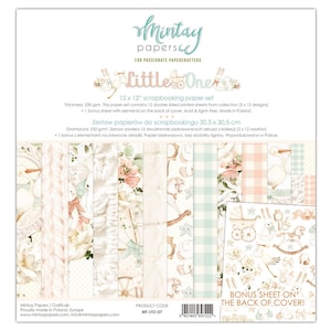 Little One Scrapbooking Collection Kit van Mintay Papers, vintage neutraal babypapier, dubbelzijdig designerpapier gestanste versiering