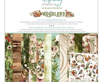 Woodland Scrapbooking Collection Die Cuts & Sticker Chipboard Elements by Mintay, Mystical Forest DIY Paper Crafting Card Album Supplies