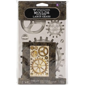 Large Gears Steampunk Decor Mould by Prima Imaginarium, Finnabair Mold for Clay, Resin, Soap, Cake decor Food safe, Furniture renovation