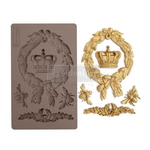 Royalty Vintage Art Decor Mould by Prima Re-Design, Crown Mold for Clay, Resin, Soap, Cake decor Food safe, Furniture renovation recycle
