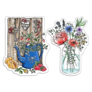 Set di timbri trasparenti con bouquet di fiori e fragole per lavoretti con la carta, set di timbri per la raccolta di scrapbooking Ciao Bella Notre Vie, decorazioni per la casa con carte fai da te