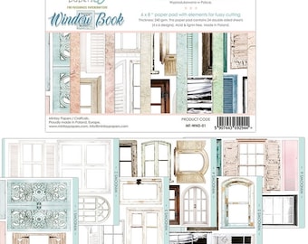 Mintay Papers Fussy Cutting Windows, Paper Cuts Elements for Scrapbooking and Card Making, Books for fuzzy cutting collage elements ephemera