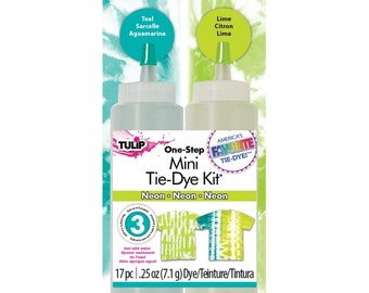 Krawatten-Färben Kit zum selber gestalten von bunten Kleidung, Tulpe One-Step Mini Tie Dye Neon Set, Geschenk für kreative Kinder, Familie Bastelset Geschenkidee