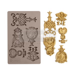 Moldes Prima Decor de Regal Emblems Rediseñados Moldes de Arcilla de Resina Apta para Alimentos 636425, Accesorios de Decoración del Hogar para Muebles DIY, Fabricación de Elementos de Joyería