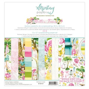 Scrapbooking Collection Better Times by Mintay Papers-  Bright Colors designer Double sided Pads & Chipboard Embellishments, DIY cards album