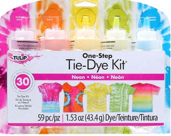 Tie-Dye Kit Neon, DIY Bunte Kleidung, Tulpe One-Step Tie Dye Geschenk für kreative Kinder, Familien Bastelset Geschenkidee, DIY Beachwear T-shirt