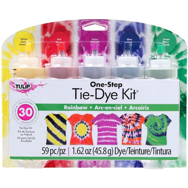 Tie-Dye Kit Rainbow, DIY Colorful Clothes, Tulip One-Step Tie Dye Gift for creative kids, Family craft kit gift idea, DIY Beachwear T-shirt