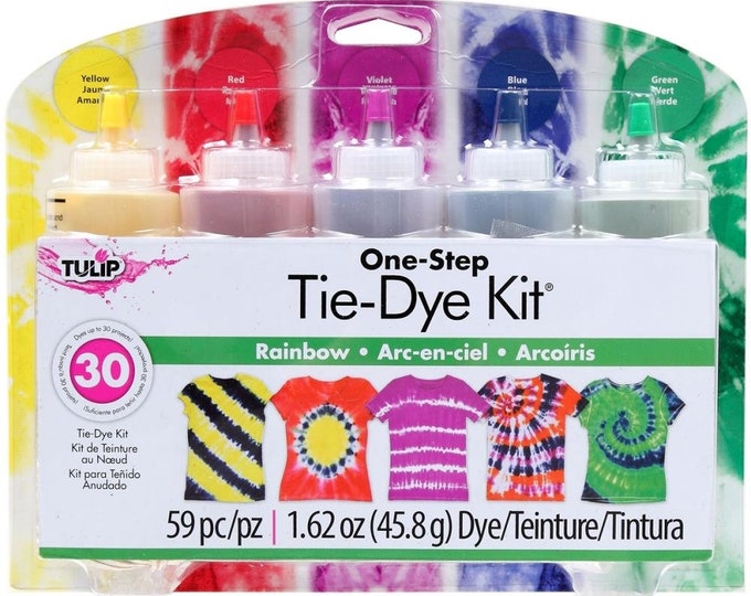 Tie-Dye Kit Rainbow, DIY Colorful Clothes, Tulip One-Step Tie Dye Gift for creative kids, Family craft kit gift idea, DIY Beachwear T-shirt
