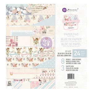 Christmas Sparkle Prima Marketing Double-Sided Paper Pad 12x12"  by Frank Garcia, Scrapbooking Designer Paper Vintage Christmas Craft