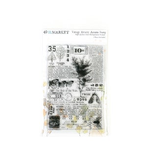 vintage Artistry In the Leaves Clear Stamp Set par 49 and Market, Autumn Nature Collage, Herbes, Alphas, Insectes, Kit de fournitures de journalisation indésirable