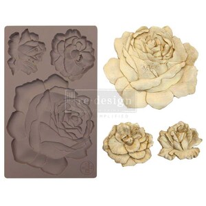 Etruscan Rose Mold by Prima Re-Design, Food safe Vintage Art Decor Silicone Mould Clay, Resin, Soap, Furniture refurbish 640989
