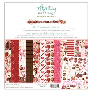 Kit de colección de álbumes de recortes Chocolate Kiss de Mintay Papers, artesanías de papel florales románticas vintage, tarjetas troqueladas de papel de diseñador de doble cara