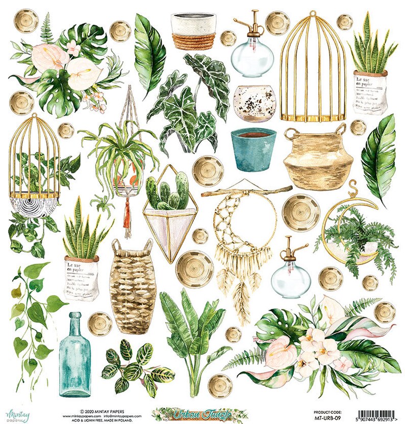 Scrapbooking Collection Urban Jungle by Mintay Papers 12''x12'', 6x6