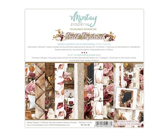 Collezione di scrapbooking Fall Festival di Mintay Papers, blocco da 6"x6", adesivi bifacciali in cartone, collage floreale autunnale