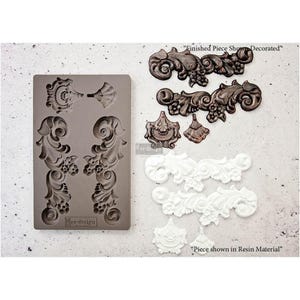 Groeneville Crest Vintage Art Decor Mould by Prima Re-Design, Mold for Clay, Resin, Soap, Cake decor Food safe, Furniture renovation recycle
