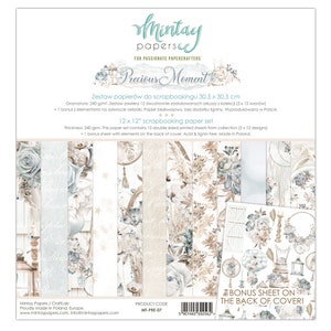 Mintay の Precious Moments スクラップブッキング コレクション 両面紙とチップボード ステッカー、ウェディング アルバム、DIY カード、コラージュ エレメント キット