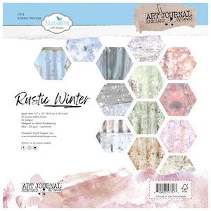 Rustic Winter Elizabeth Craft Designs, Double-Sided Cardstock patterned paper Pack for Art Journal Specials