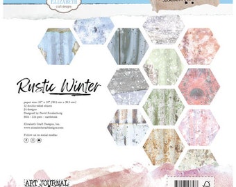 Rustikale Winter-Elizabeth-Basteldesigns, doppelseitig gemustertes Papierpaket aus Karton für Art Journal Specials
