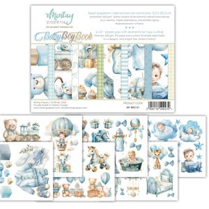 Babyjongen kieskeurige snijelementen voor scrapbooking en kaarten maken door Mintay Papers, doe-het-zelfversieringen, albumcadeau pasgeborene, blauwe pasgeboren baby