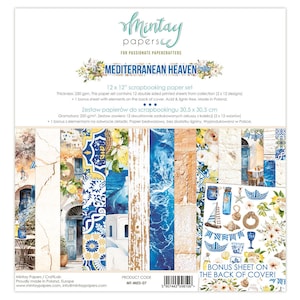 Kit per scrapbooking Mediterranean Heaven di Mintay Papers, carta da parati con fustelle di carta per viaggi estivi