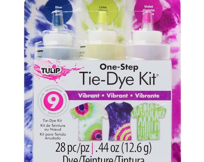 Krawatten-Färbeset zum selber gestalten von bunten Kleidungsstücken, Tulpe Ein-Schritt-Tie Dye Vibrant Set, Geschenk für kreative Kinder, Familien Bastelset Geschenkidee