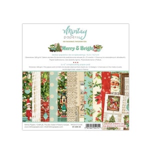 Merry & Bright Scrapbooking Collection Kit von Mintay Papers, wählen Sie zwischen 12x12 '', 6x6" doppelseitigen und Spanplattenelementen, Weihnachtshandwerk