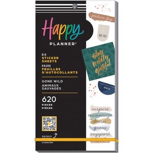 Gone Wild Big Happy Planner Sticker Pad, Peel & Stick Fun Funktionales Label Selbstpflege für Journals, Scrapbooks DIY Organisation