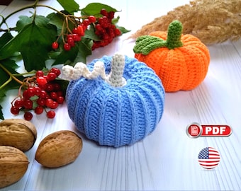 Crochet Pumpkin Pattern, Pumpkin Decor, Halloween Home Decor