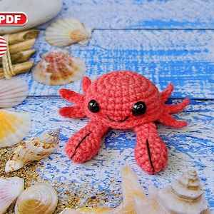Crochet Crab Pattern, Crochet Sea Animals, Amigurumi Crochet Sea Creature Pattern, Crab Keychain