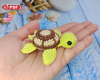 Crochet Sea Turtle Pattern, Crochet Sea Animals, Amigurumi Turtle, Crochet Sea Creature Pattern, Sea Turtle Keychain