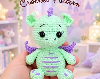 Häkelanleitung für einen Drachen, Drachen-Amigurumi-PDF-Tutorial, Fantasiewesen