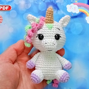 Amigurumi Unicorn Crochet Pattern, Crochet Animals, Unicorn Ornament, PDF Tutorial