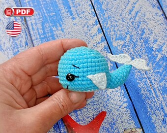 クジラのかぎ針編みパターン、あみぐるみの海の動物、クジラの