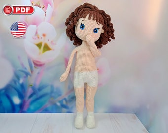 Crochet Doll Body Pattern, Amigurumi Doll Pattern
