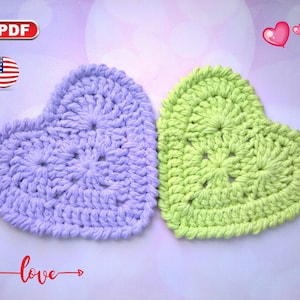 Crochet Heart, Granny Square Pattern, Mug Rug,  Crochet Coaster Pattern, Table decor, Handmade Coaster, Digital file Ukraine