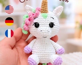 Unicorn Crochet Pattern, Unicorn Ornament, Amigurumi Unicorn PDF Tutorial